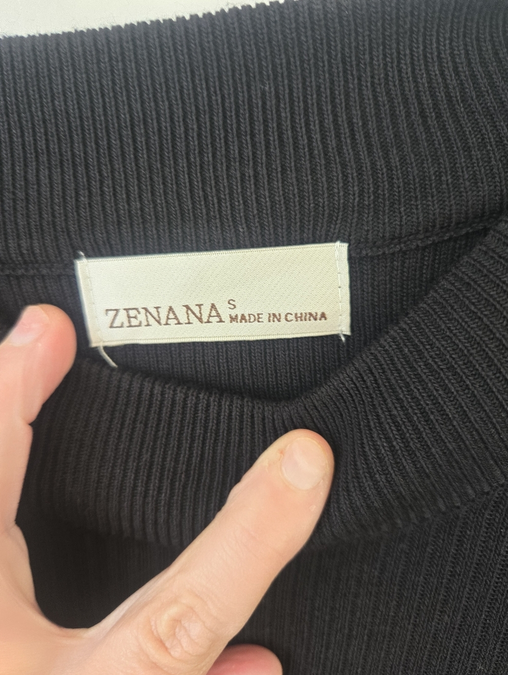 Zenana Black Ribbed Long Sleeve Sweater Mock Neck Oversized Size Small nwt - Picture 2 of 5